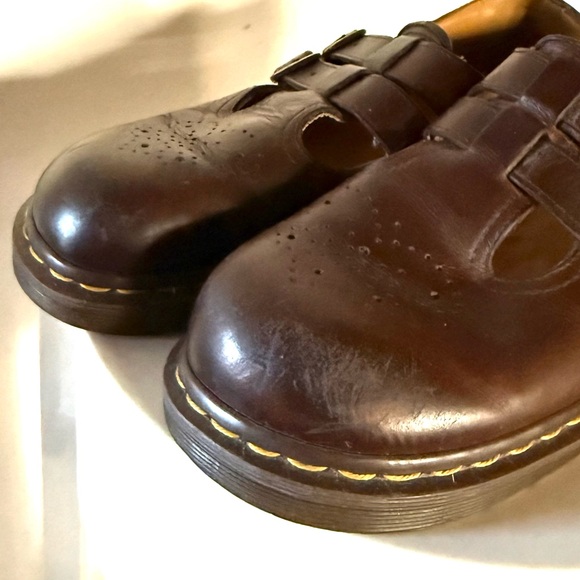 Dr. Martens Brown Leather 8065 Mary Janes Shoes - Picture 9 of 14